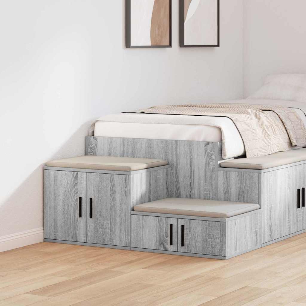 Aufbewahrungsschrank 2 stk. Graues Sonoma 108 x 41 x 40 cm