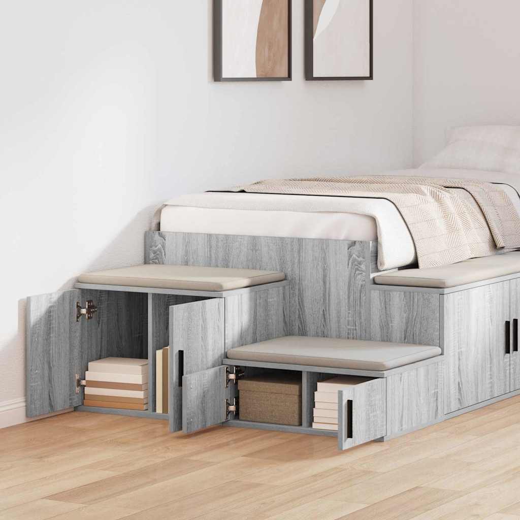 Aufbewahrungsschrank 2 stk. Graues Sonoma 108 x 41 x 40 cm