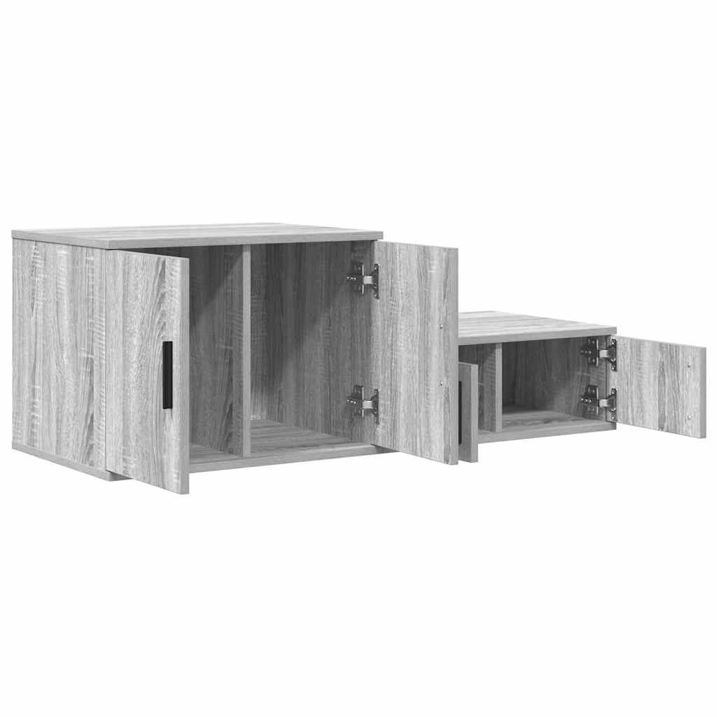 Aufbewahrungsschrank 2 stk. Graues Sonoma 108 x 41 x 40 cm