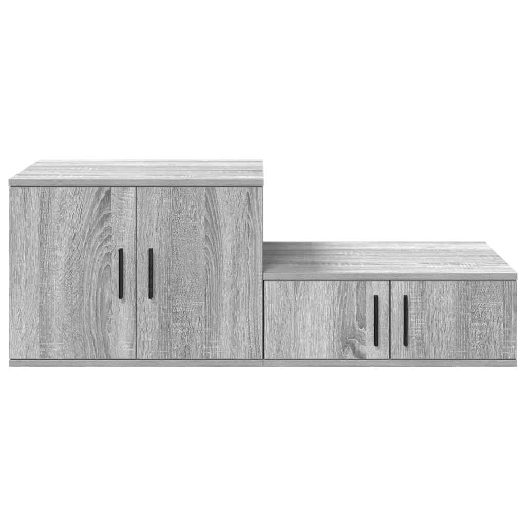 Aufbewahrungsschrank 2 stk. Graues Sonoma 108 x 41 x 40 cm