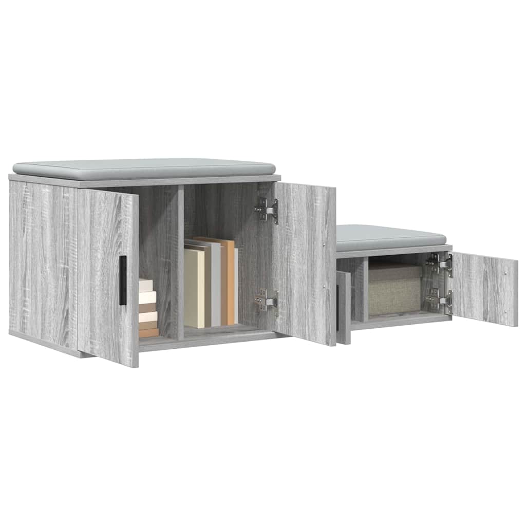 Aufbewahrungsschrank 2 stk. Graues Sonoma 108 x 41 x 40 cm