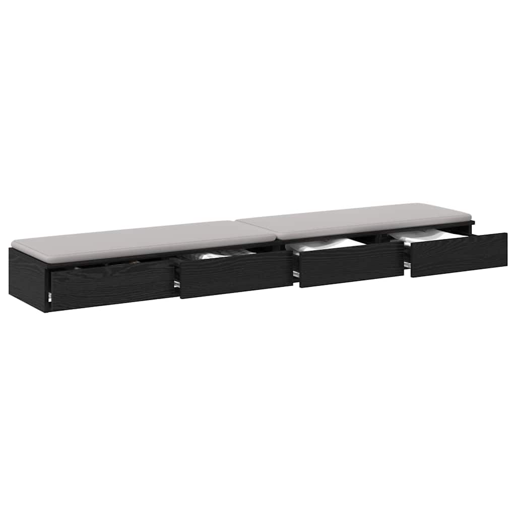 Bettschubladen Schwarz Eichen-Optik 200 x 36,5 x 16,5 cm