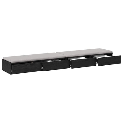 Bettschubladen Schwarz Eichen-Optik 200 x 36,5 x 16,5 cm