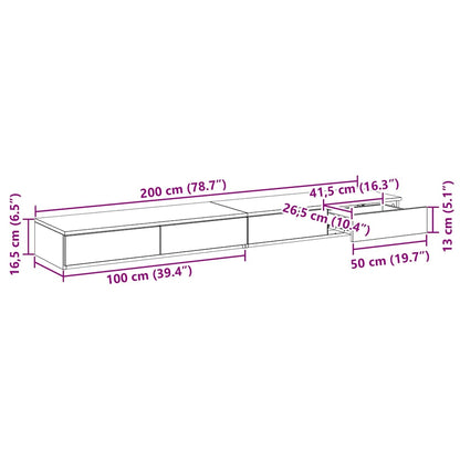 Bettschubladen Artisan-Eiche 200 x 36,5 x 16,5 cm Holzwerkstoff
