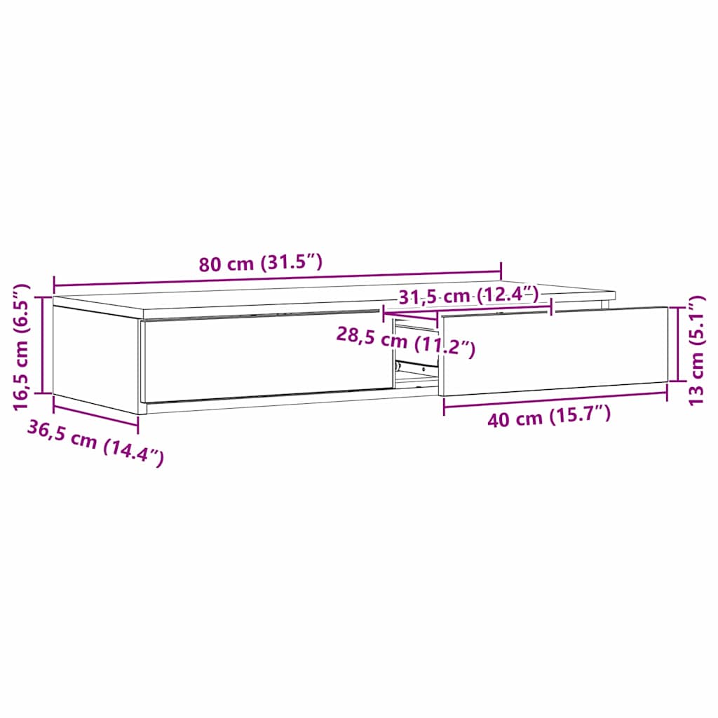 Bettschubladen Weiß 80 x 36,5 x 16,5 cm Holzwerkstoff