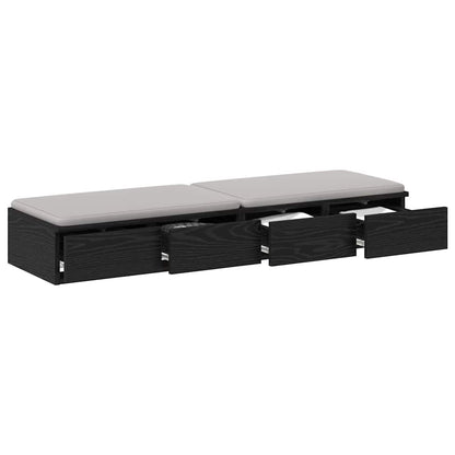 Bettschubladen Schwarz Eichen-Optik 120 x 36,5 x 16,5 cm