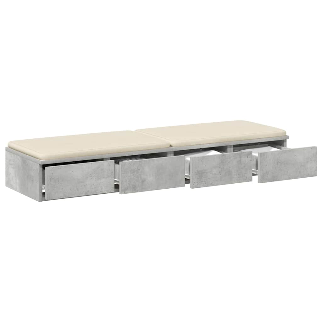 Bettschubladen Betongrau 120 x 36,5 x 16,5 cm Holzwerkstoff