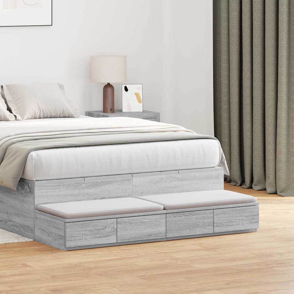 Bettschubladen Sonoma-Grau 120 x 36,5 x 16,5 cm Holzwerkstoff