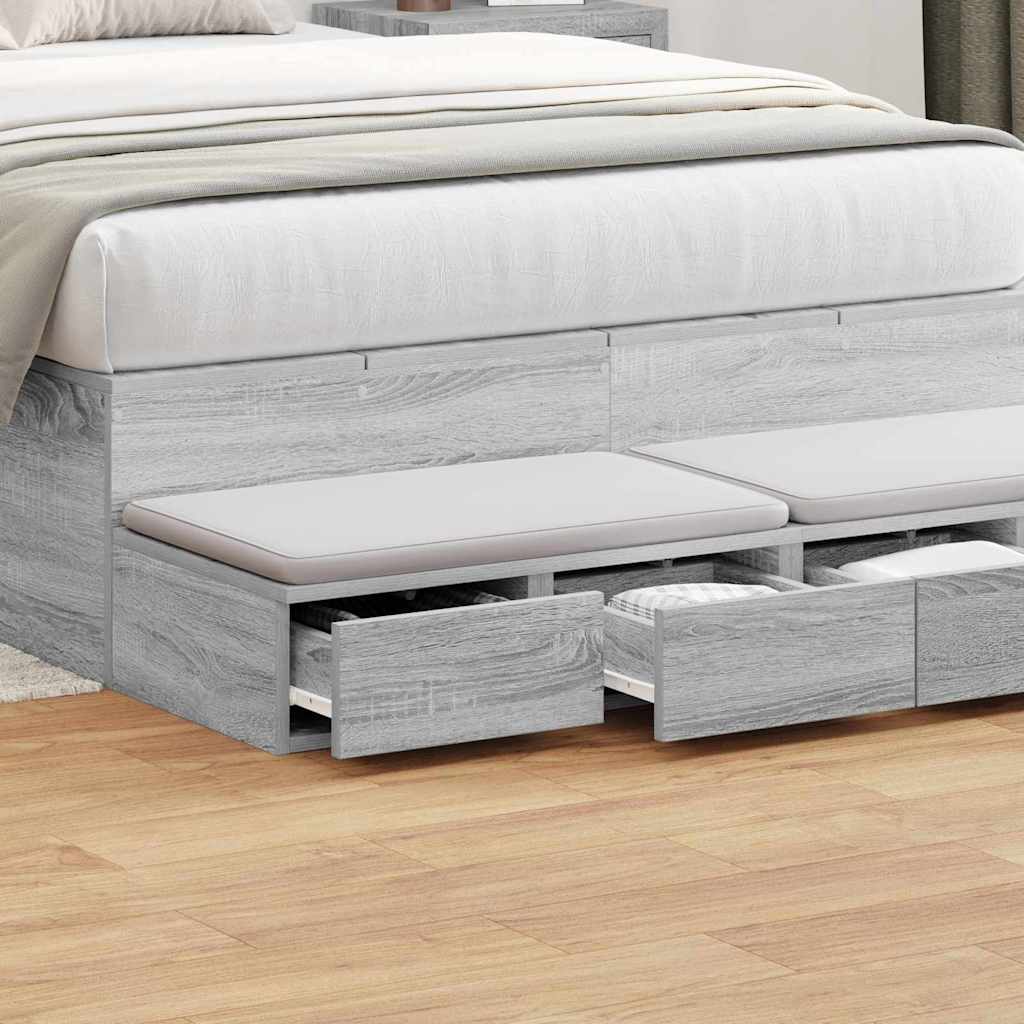 Bettschubladen Sonoma-Grau 120 x 36,5 x 16,5 cm Holzwerkstoff