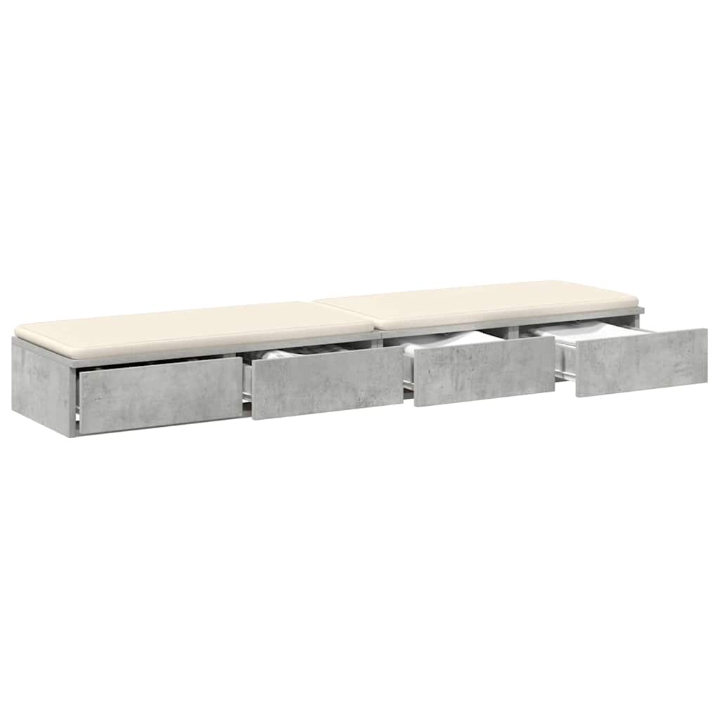 Bettschubladen Betongrau 140 x 36,5 x 16,5 cm Holzwerkstoff