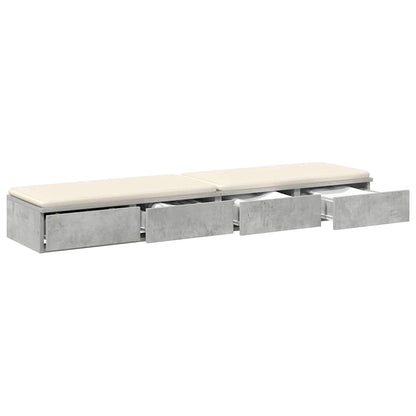 Bettschubladen Betongrau 140 x 36,5 x 16,5 cm Holzwerkstoff