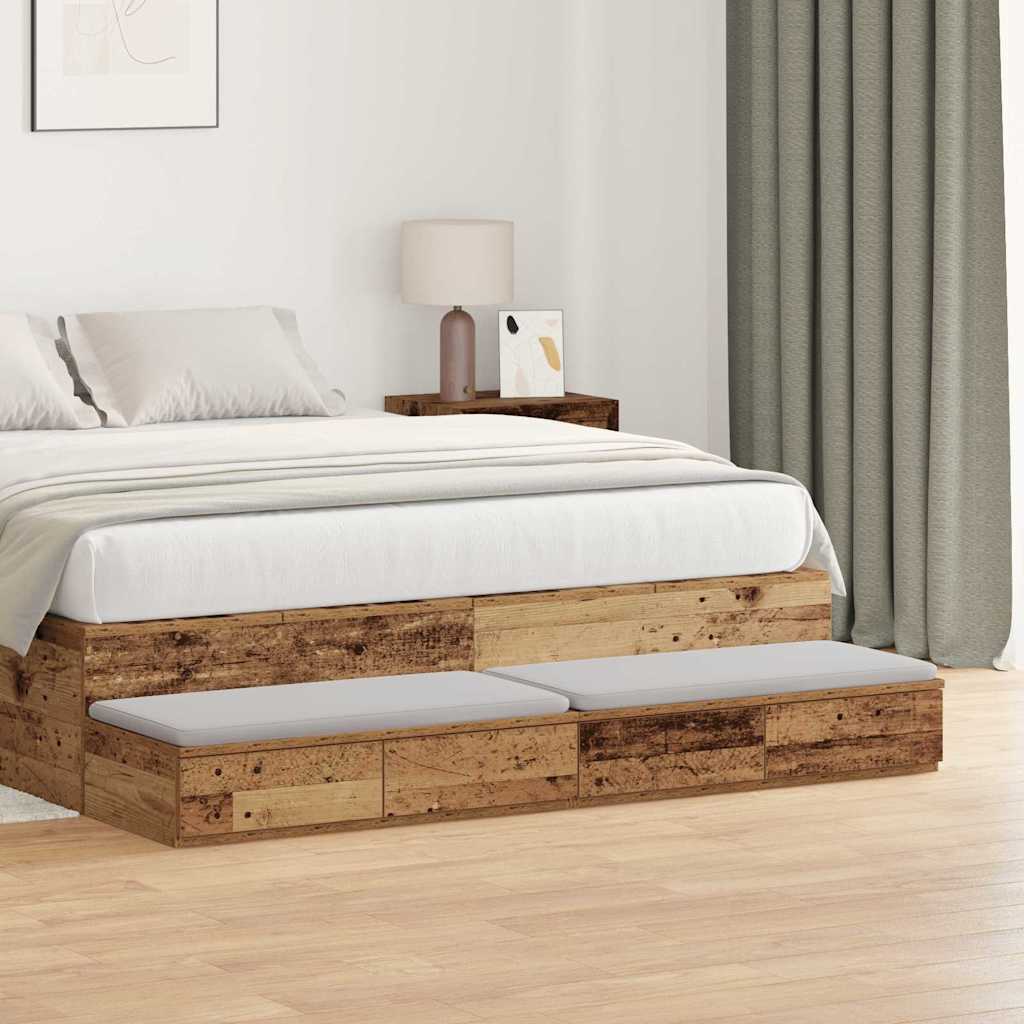 Bettschubladen Altholz 140 x 36,5 x 16,5 cm Holzwerkstoff
