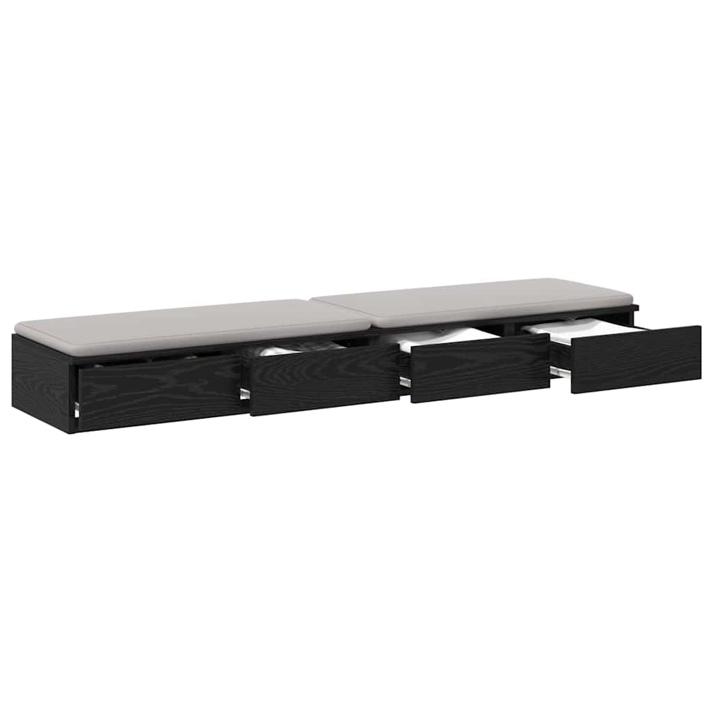Bettschubladen Schwarz Eichen-Optik 150 x 36,5 x 16,5 cm