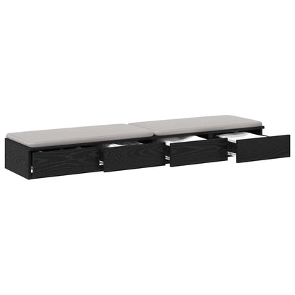 Bettschubladen Schwarz Eichen-Optik 150 x 36,5 x 16,5 cm