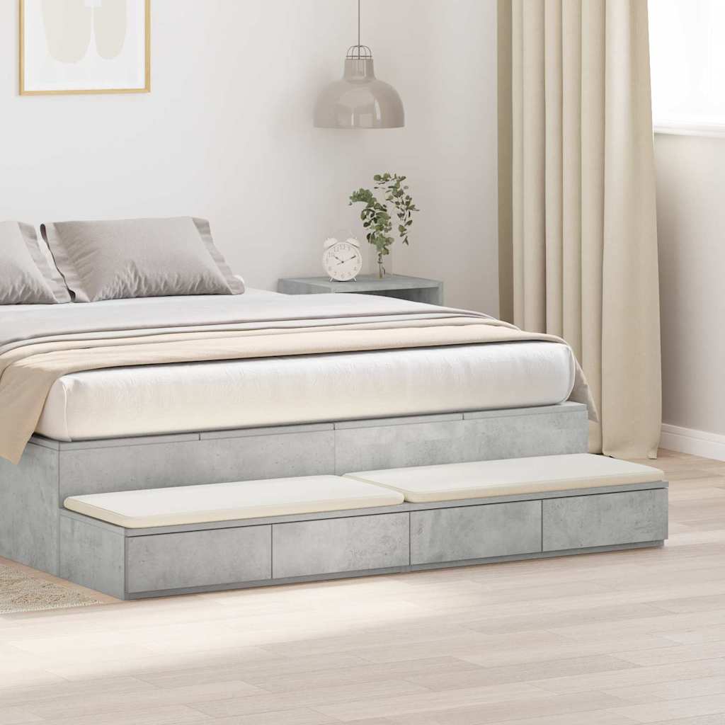 Bettschubladen Beton Grau 150 x 36,5 x 16,5 cm Holzwerkstoff