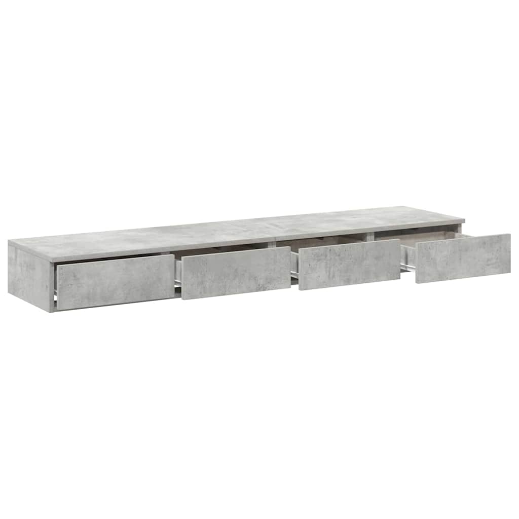 Bettschubladen Beton Grau 150 x 36,5 x 16,5 cm Holzwerkstoff