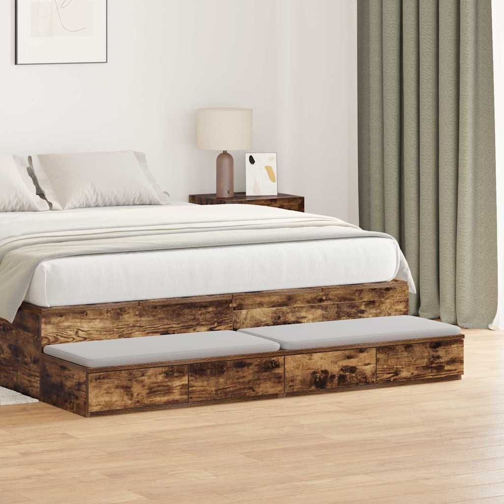 Bettschubladen Räuchereiche 150 x 36,5 x 16,5 cm Holzwerkstoff