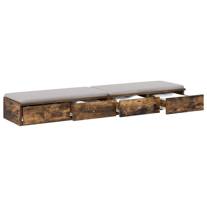 Bettschubladen Räuchereiche 150 x 36,5 x 16,5 cm Holzwerkstoff