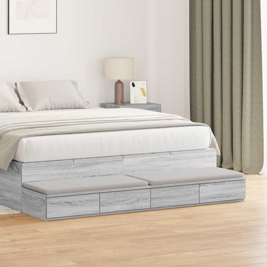 Bettschubladen Sonoma-Grau 150 x 36,5 x 16,5 cm Holzwerkstoff