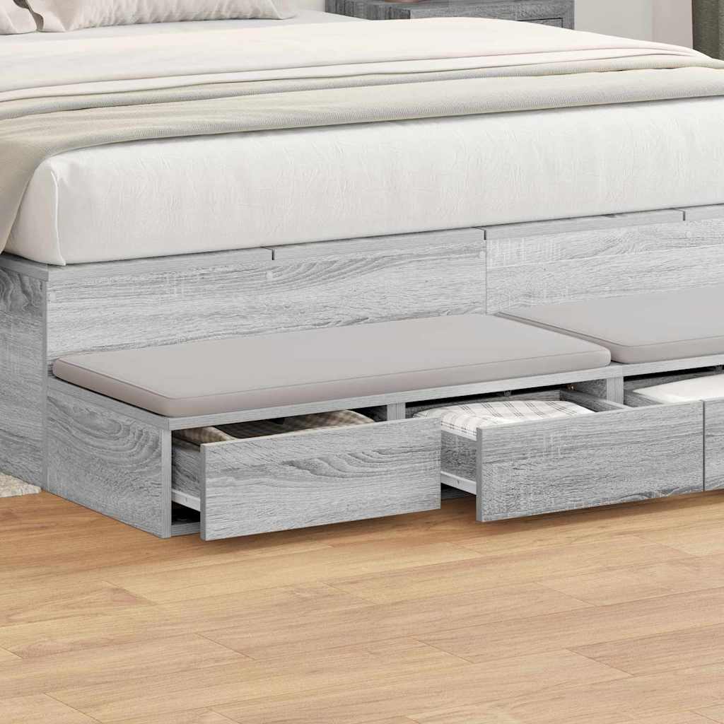 Bettschubladen Sonoma-Grau 150 x 36,5 x 16,5 cm Holzwerkstoff