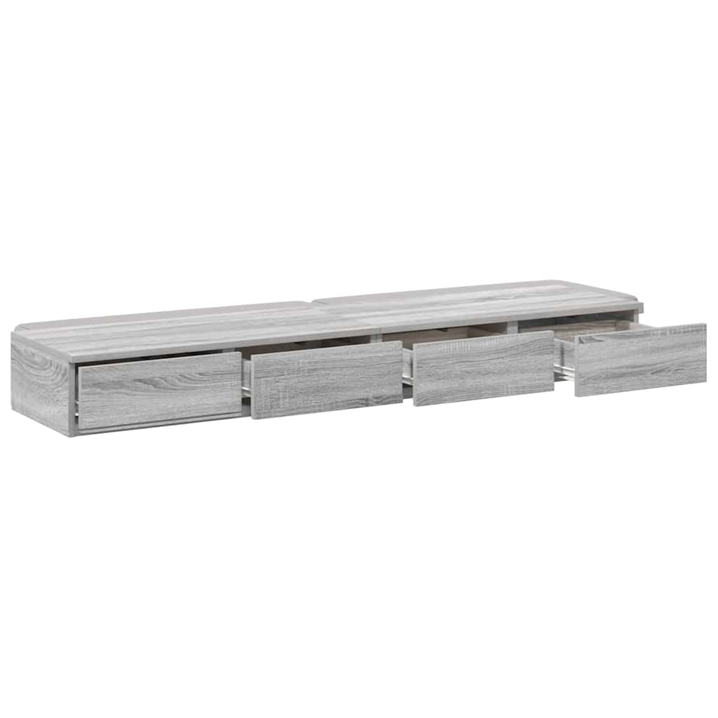 Bettschubladen Sonoma-Grau 150 x 36,5 x 16,5 cm Holzwerkstoff