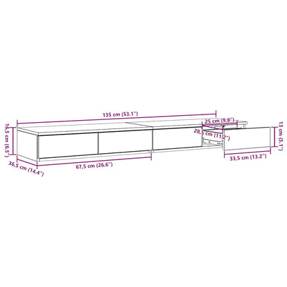 Bettschubladen Artisan-Eiche 135 x 36,5 x 16,5 cm Holzwerkstoff