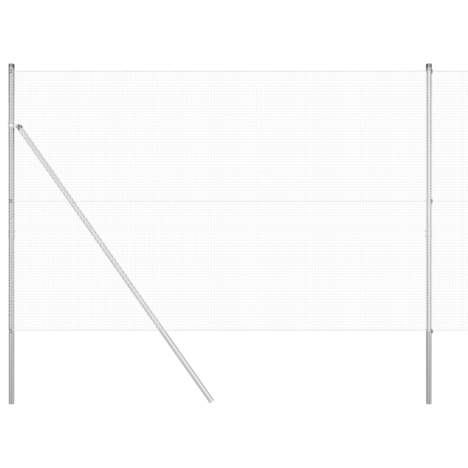 Geschweißter Drahtzaun 2500 x 150 cm Silber