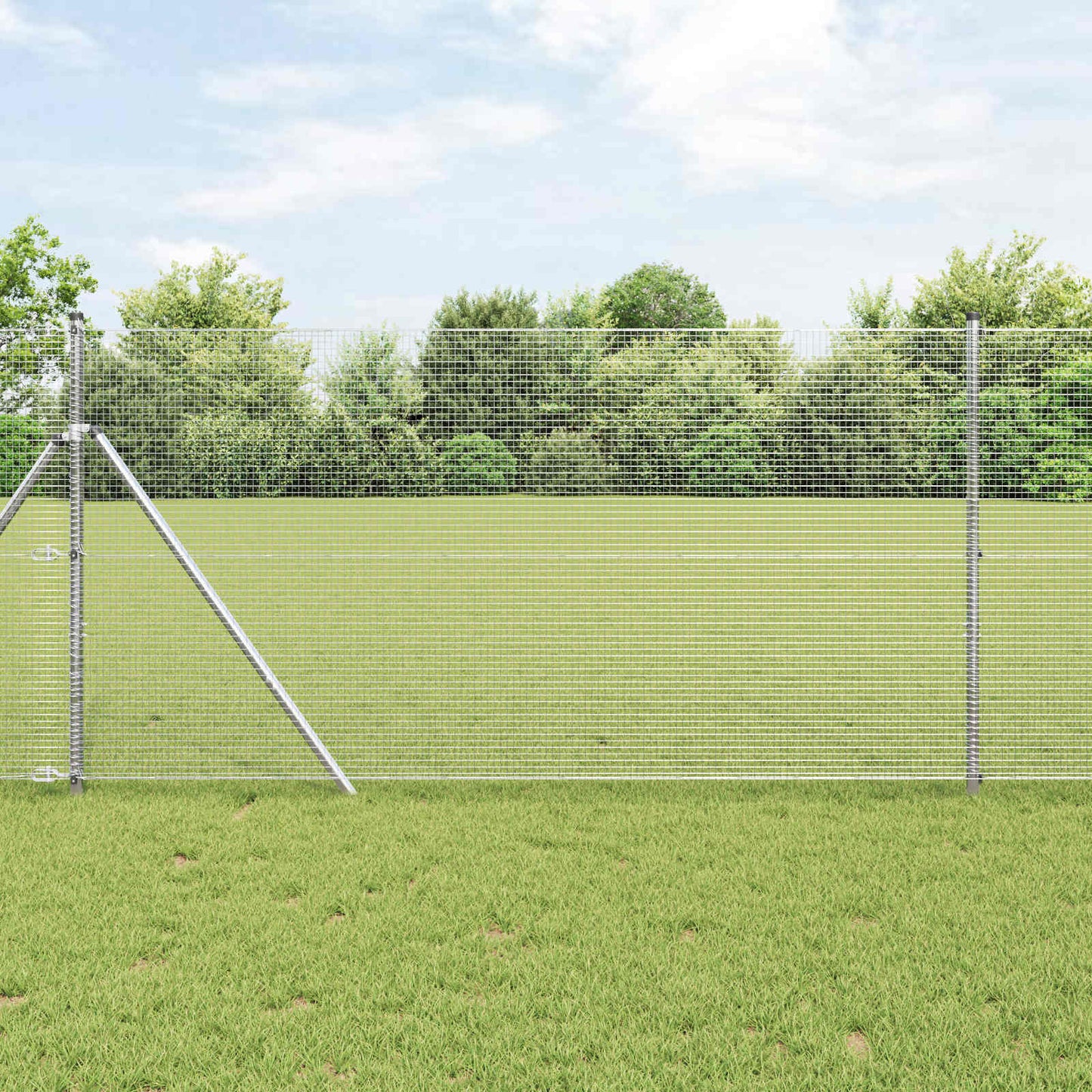 Geschweißter Drahtzaun 5000 x 100 cm Silber