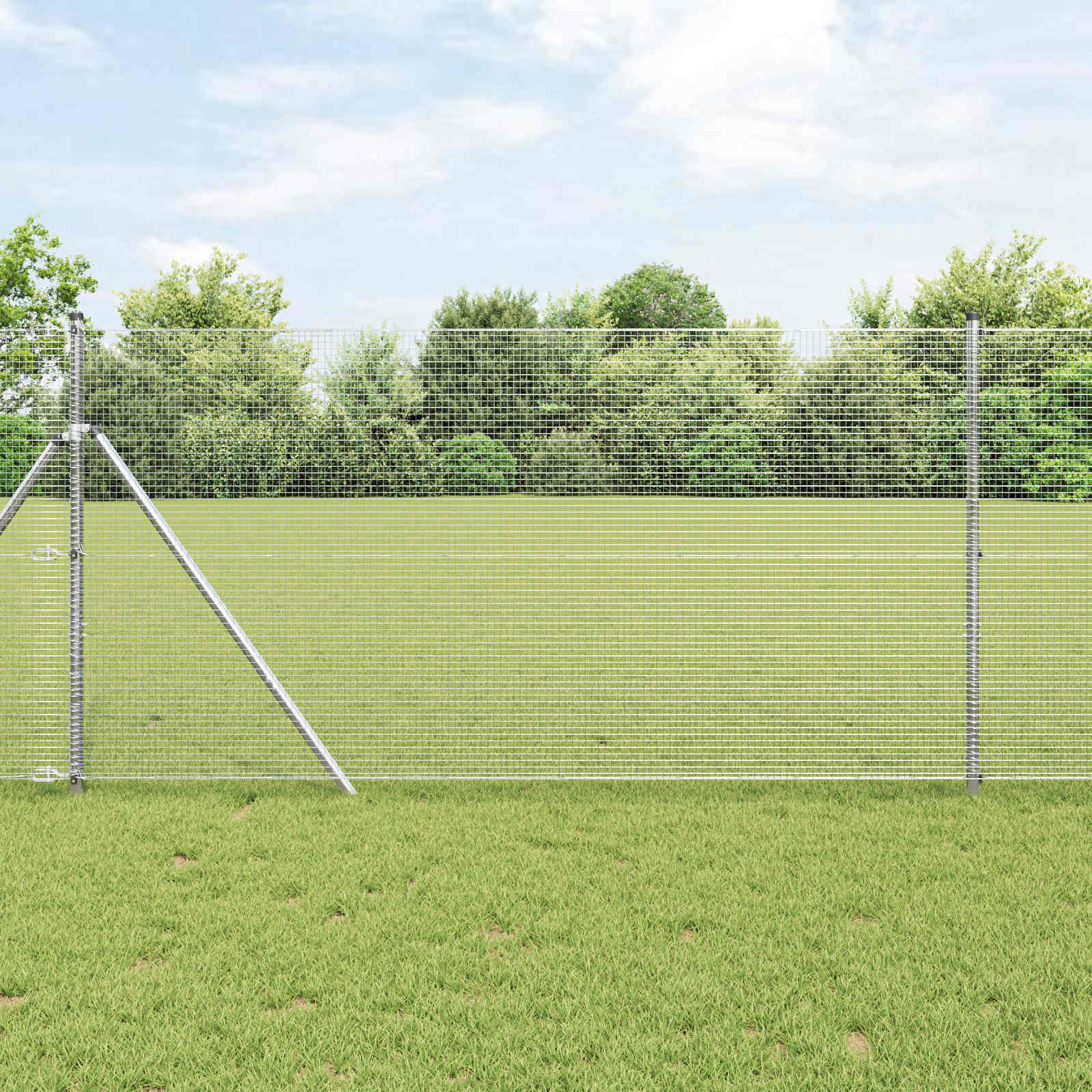 Geschweißter Drahtzaun 5000 x 100 cm Silber