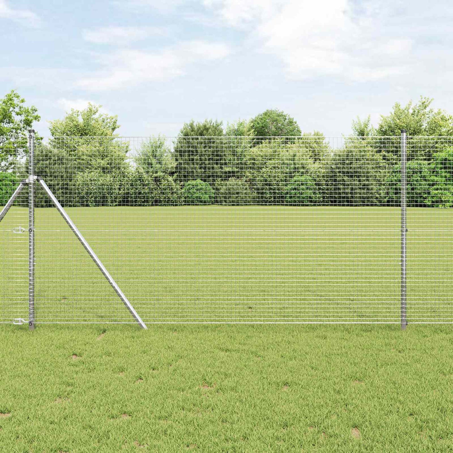 Geschweißter Drahtzaun 5000 x 120 cm Silber