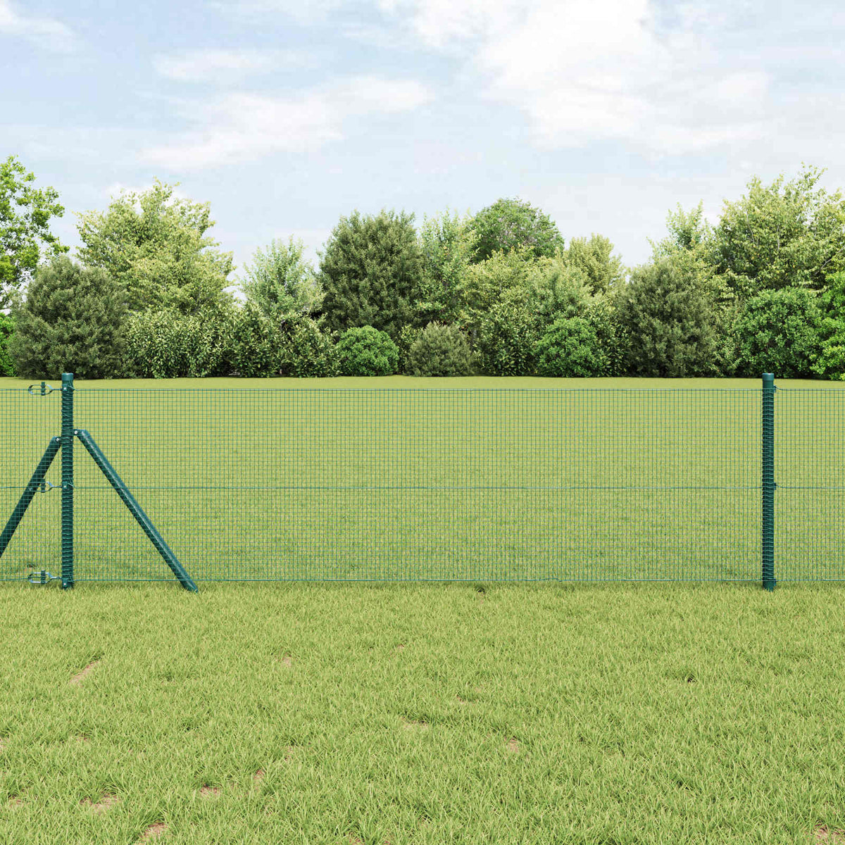 Geschweißter Drahtzaun 2500 x 80 cm Grün