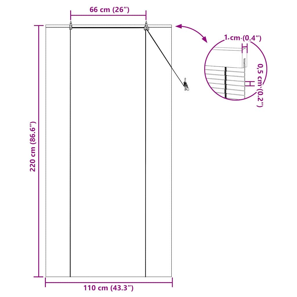 Rollo Gelb 110 x 220 cm Bambus