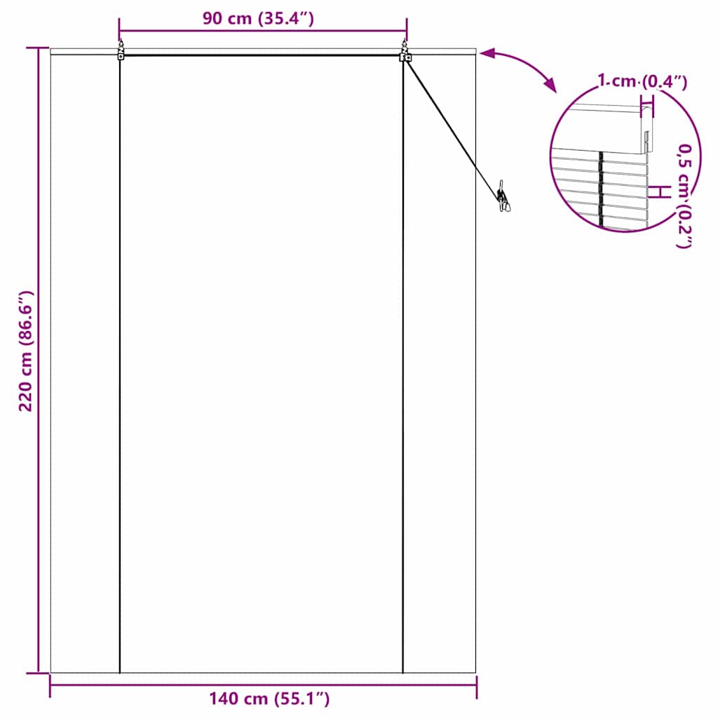 Rollo Gelb 140 x 220 cm Bambus