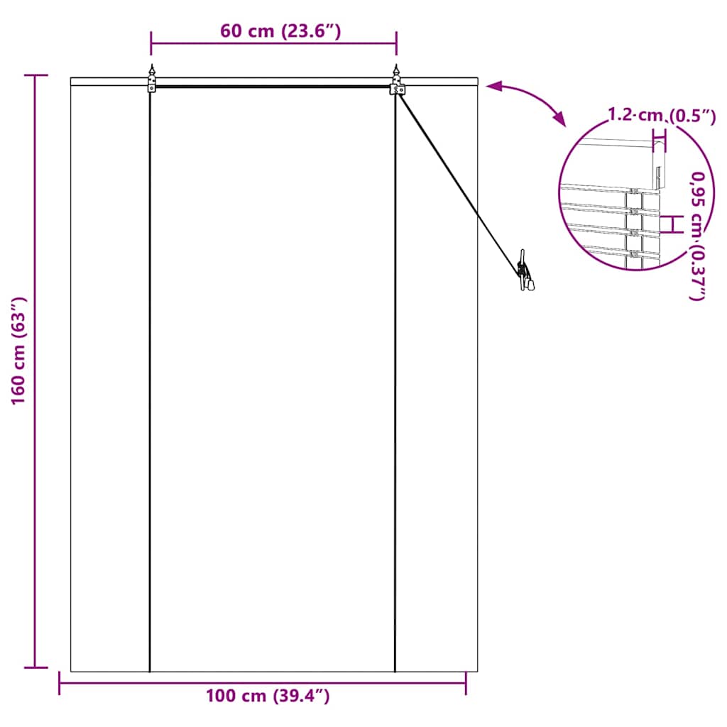 Rollo Braun 100 x 160 cm Bambus