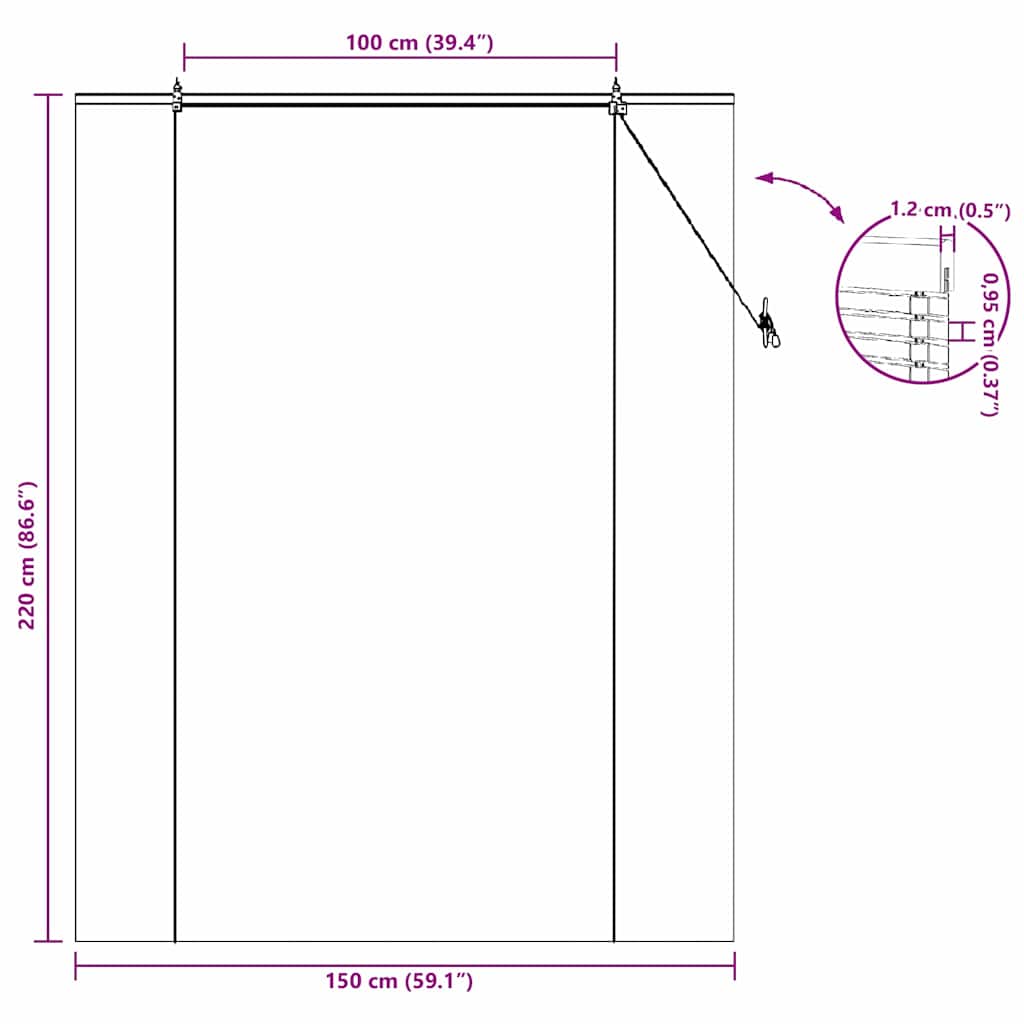 Rollo Braun 150 x 220 cm Bambus