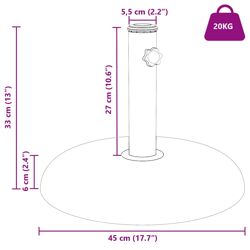 Sonnenschirmständer 20,9kg Hellgrau Beton Rund