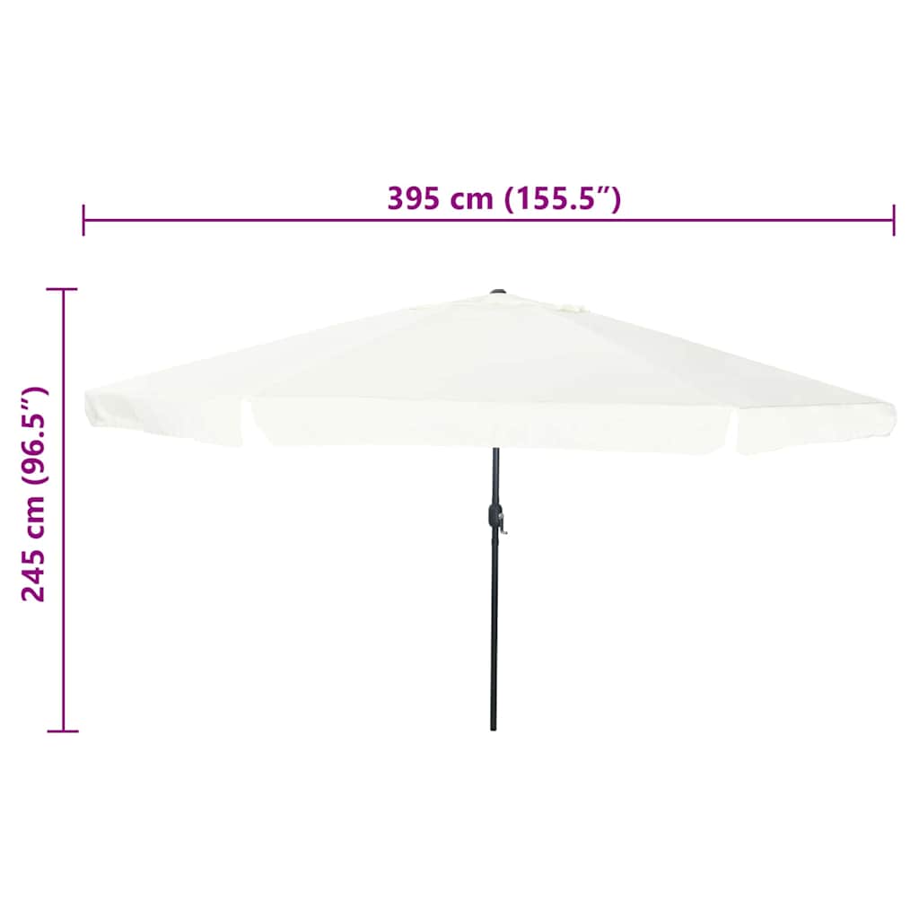 Garten-Sonnenschirm Sand 394 x 394 x 248 cm Polyester und Stahl
