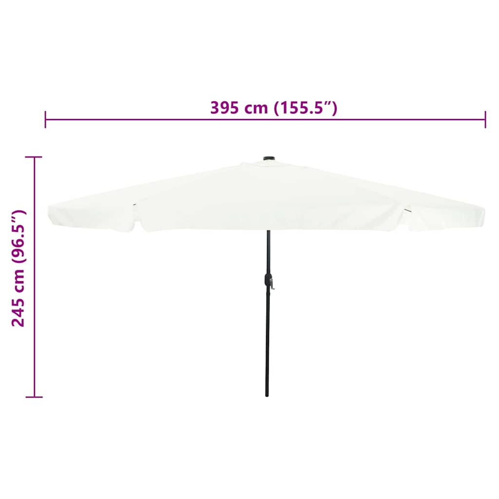 Garten-Sonnenschirm Sand und Anthrazit 395 x 395 x 245 cm