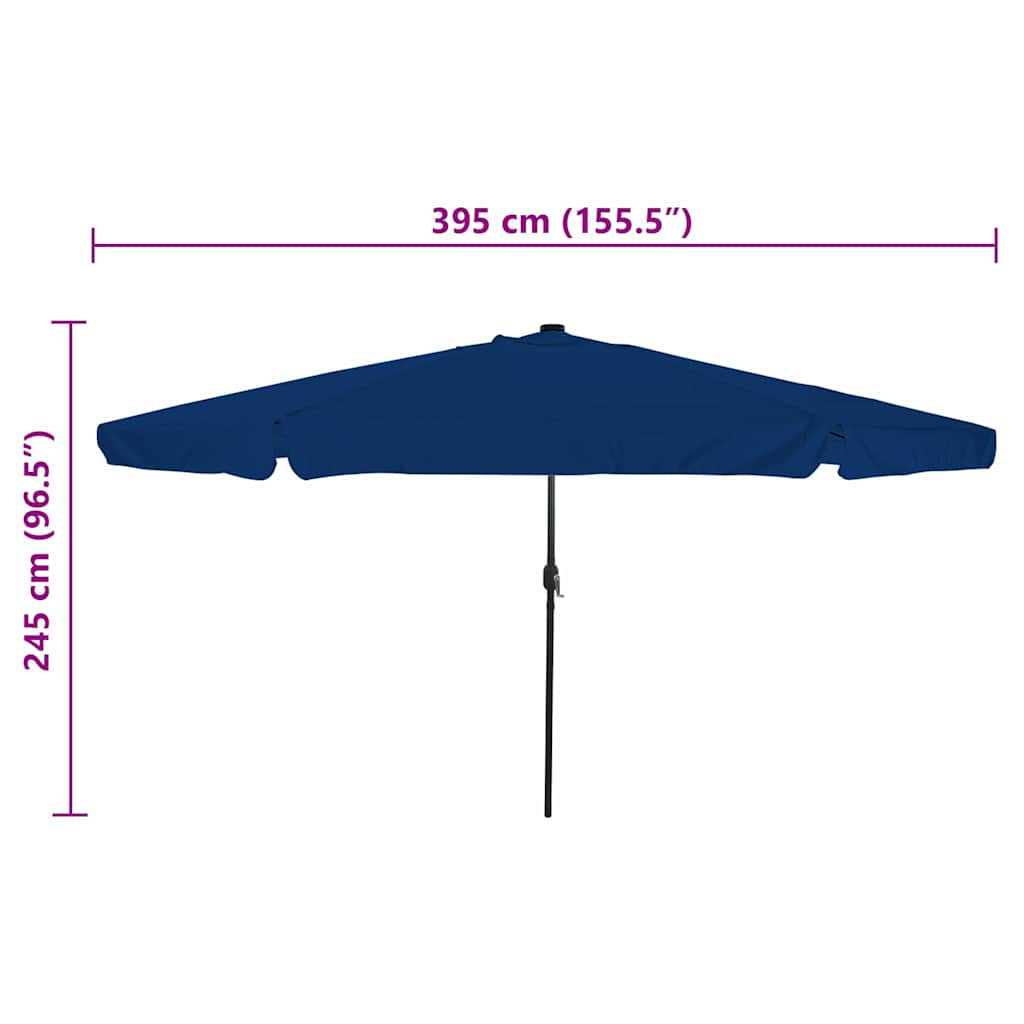 Garten-Sonnenschirm 395 x 395 x 245 cm Polyester Rund Azurblau