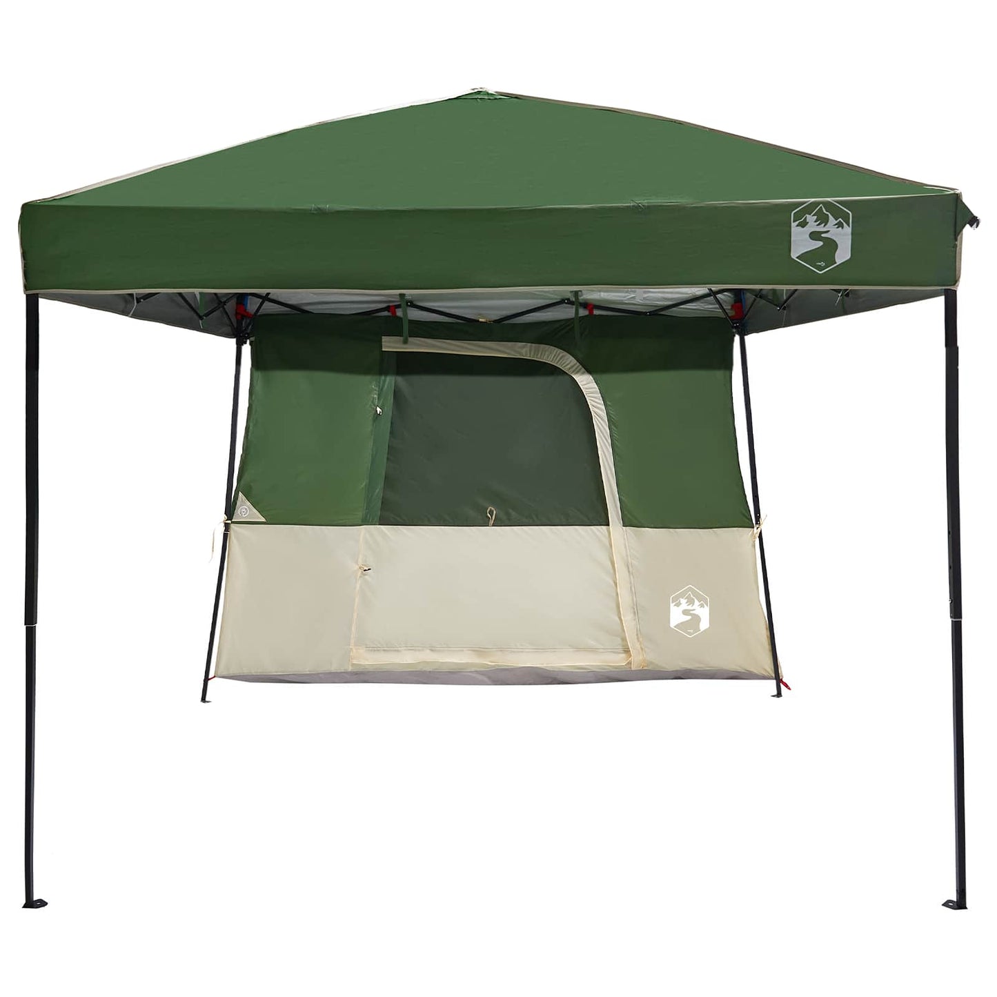 Camping-Zelt-Set mit Dach 2 pcs Grün Taffeta und Stoff