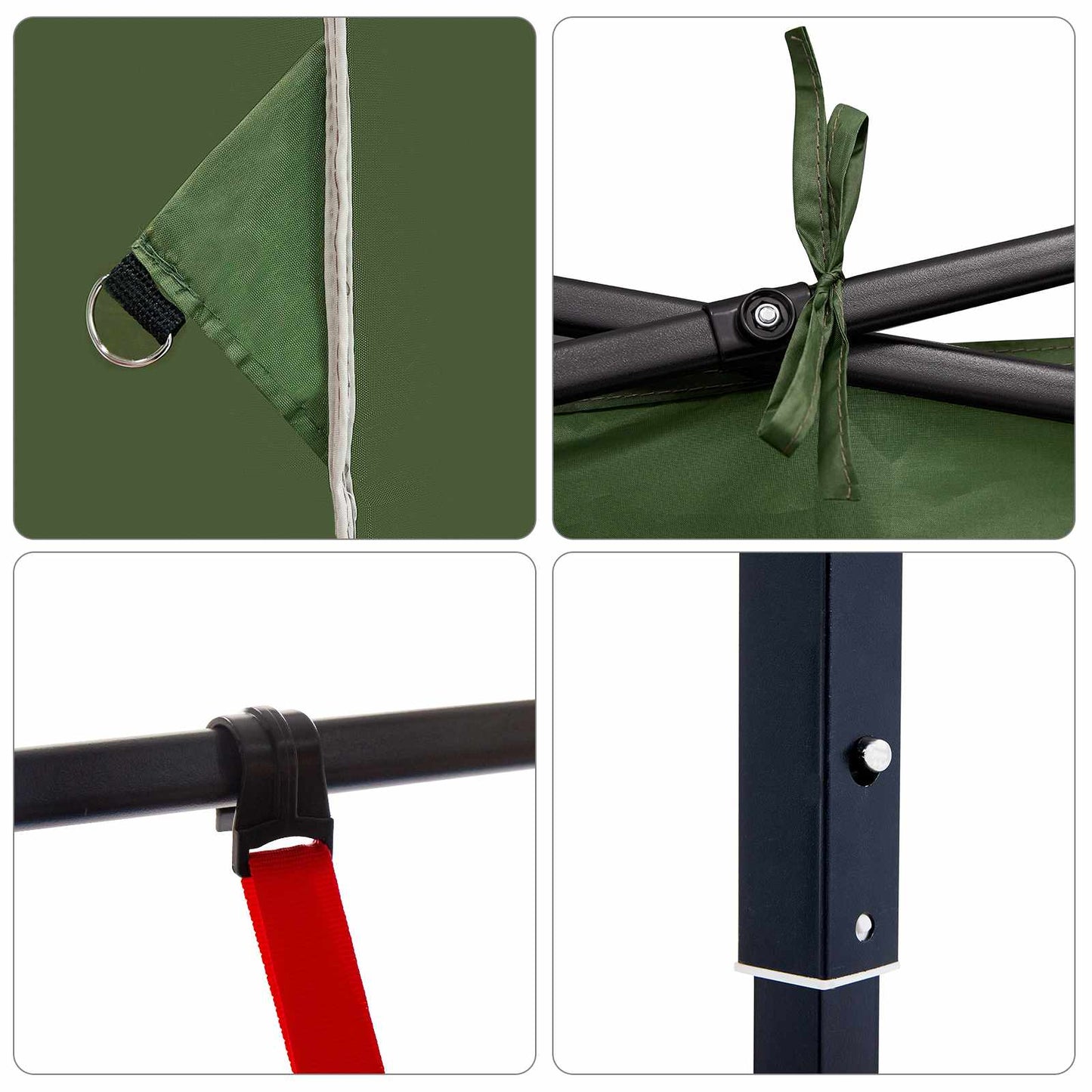 Camping-Zelt-Set mit Dach 2 pcs Grün Taffeta und Stoff