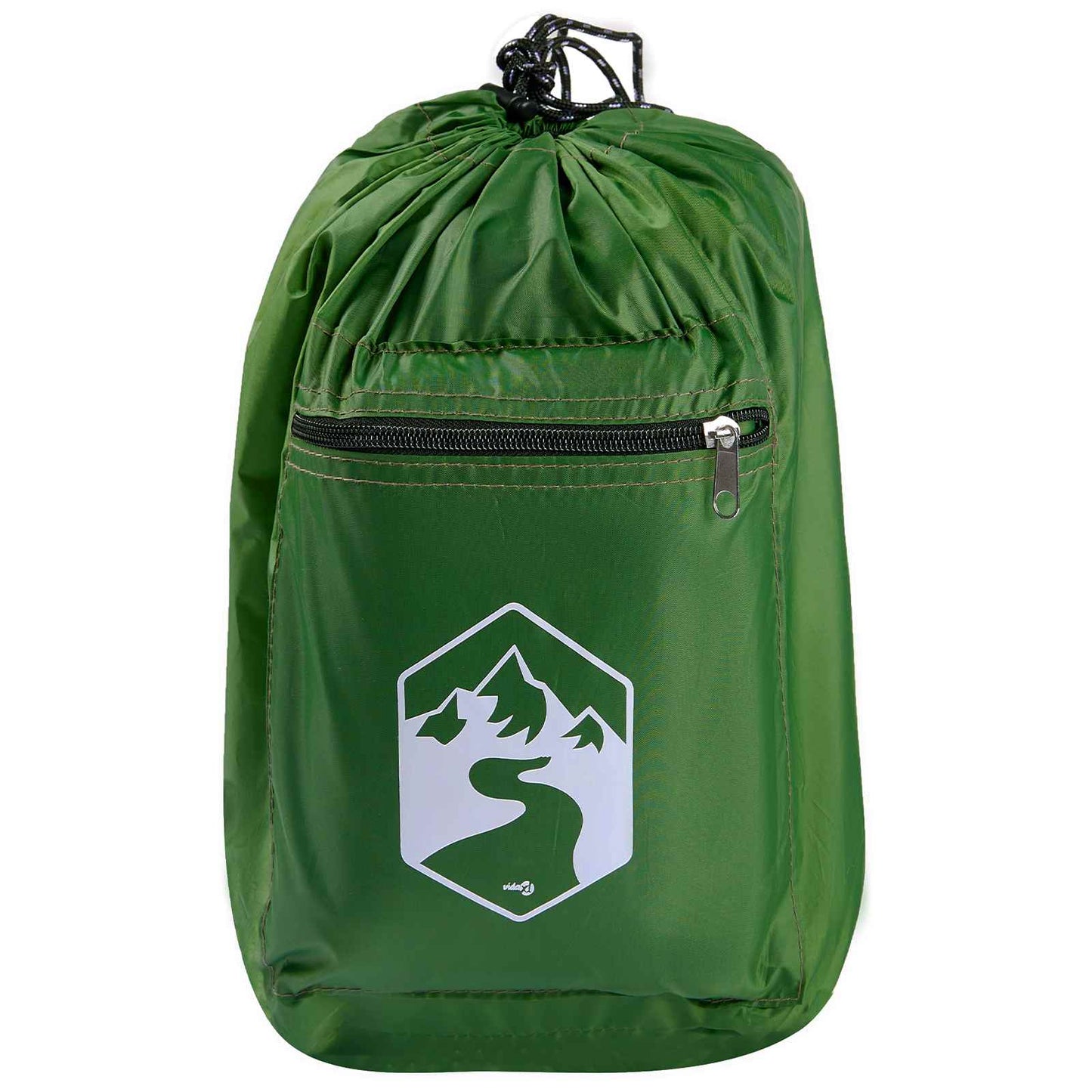 Camping-Zelt-Set mit Dach 2 pcs Grün Taffeta und Stoff