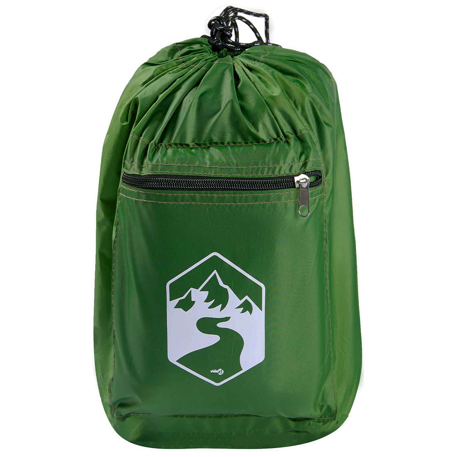 Camping-Zelt-Set mit Dach 2 pcs Grün Taffeta und Stoff