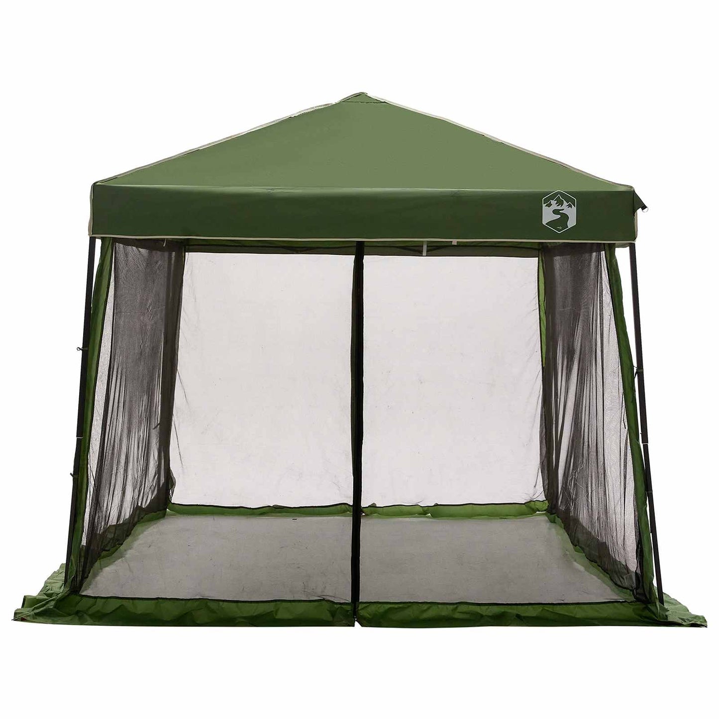 Camping-Zelt-Set mit Dach 2 pcs Grün Taffeta und Stoff