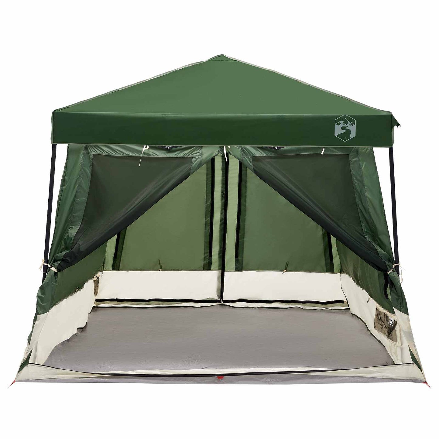 Camping-Zelt-Set mit Dach 2 pcs Grün Taffeta und Stoff