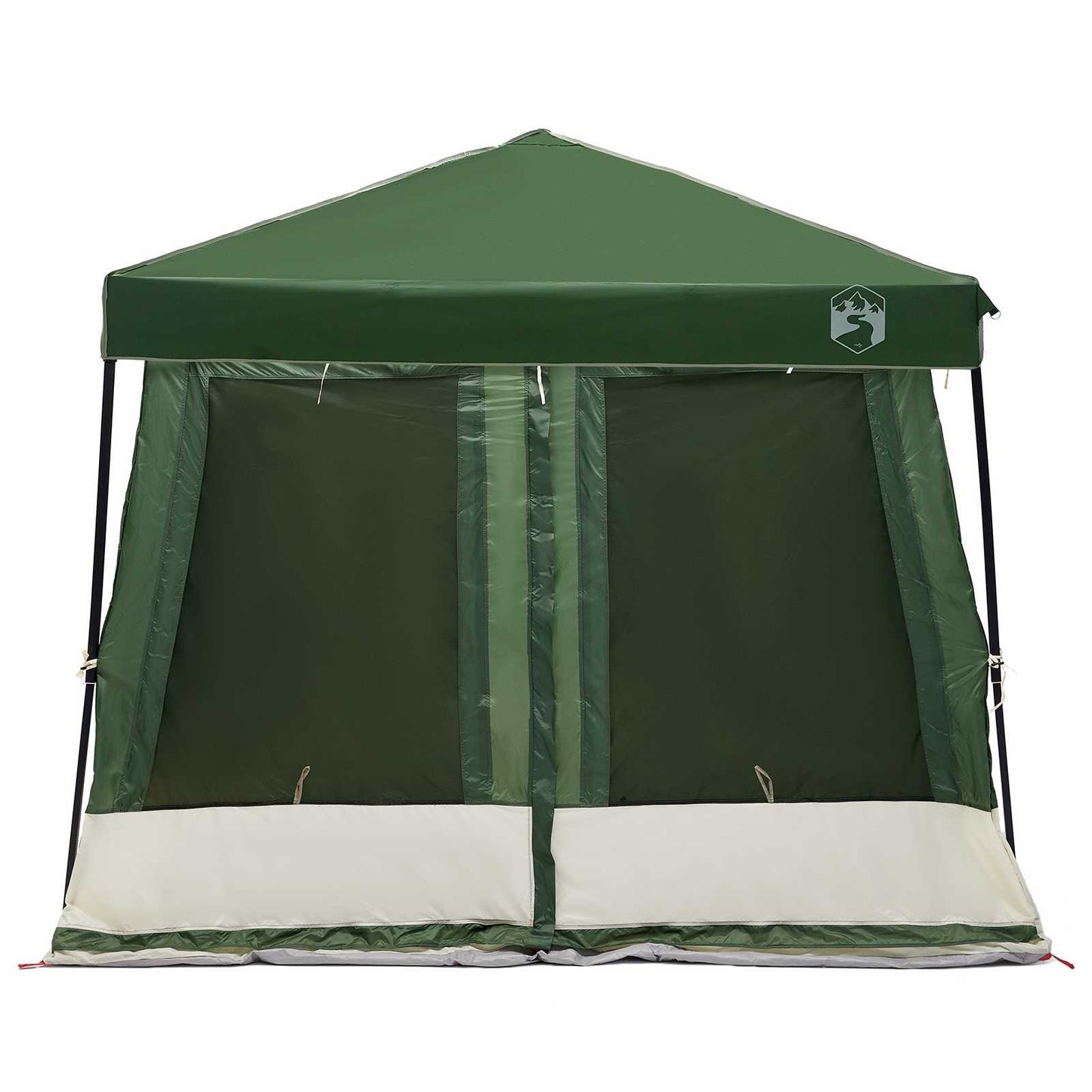 Camping-Zelt-Set mit Dach 2 pcs Grün Taffeta und Stoff