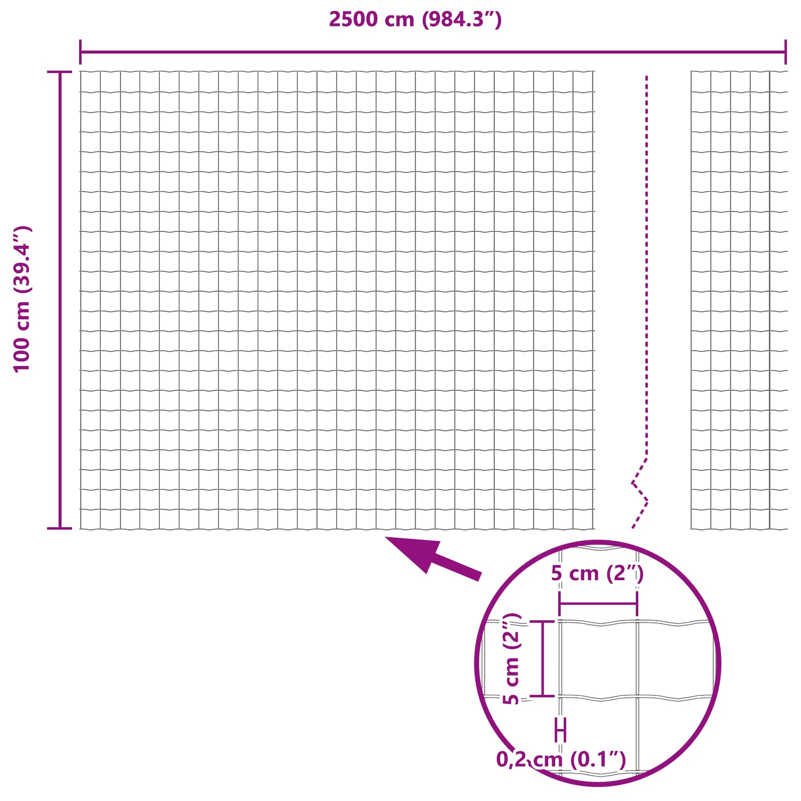 Eurozaun Grün 1 x 25 m PVC-beschichtetes Eisen