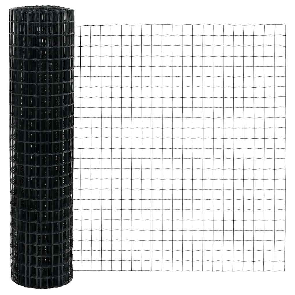 Eurozaun Grau 1 x 10 m PVC-beschichtetes Eisen