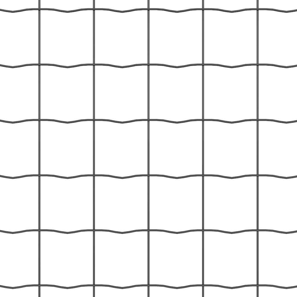 Eurozaun Grau 1,2 x 10 m PVC-beschichtetes Eisen