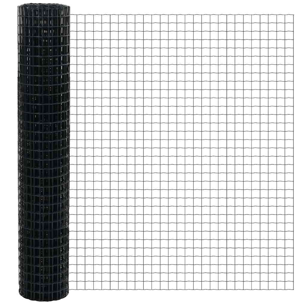 Eurozaun Grau 1,6 x 10 m PVC-beschichtetes Eisen